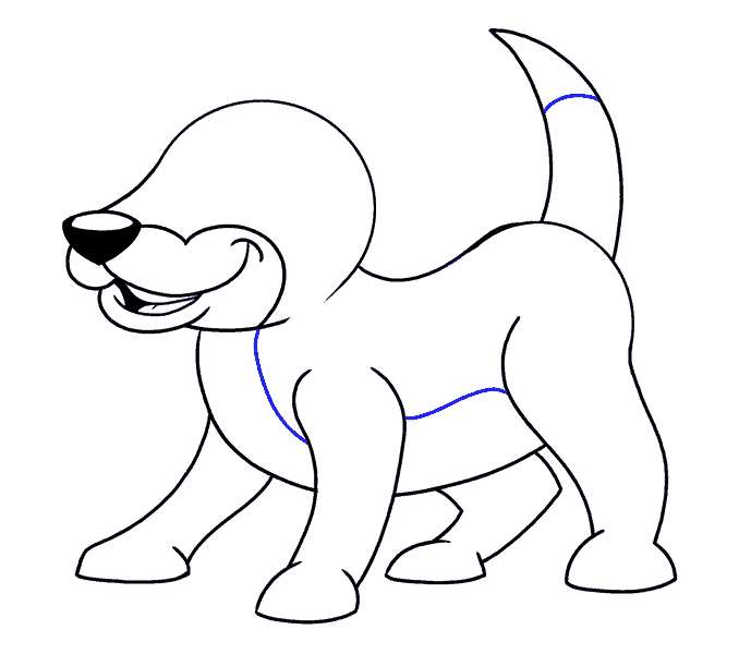 Cách vẽ chú chó hoạt hình: Bước 13
