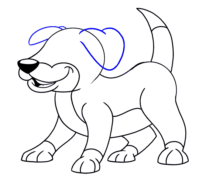 Cách vẽ chú chó hoạt hình: Bước 15