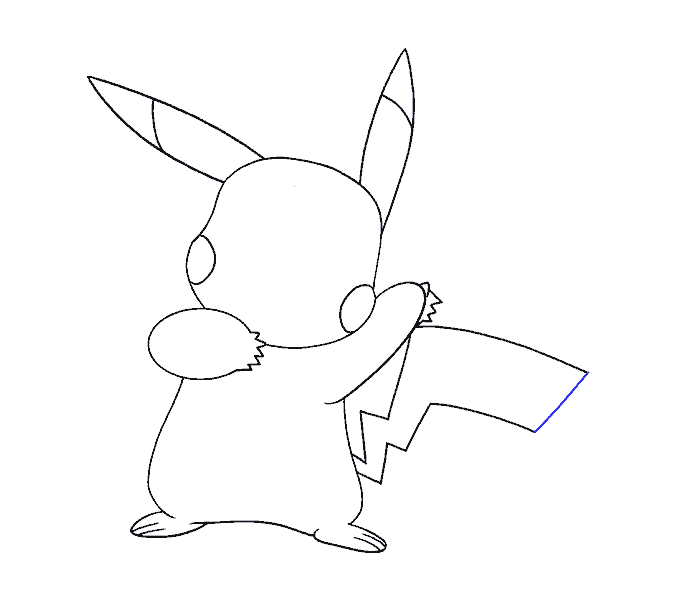 Cách vẽ Pikachu: Bước 17