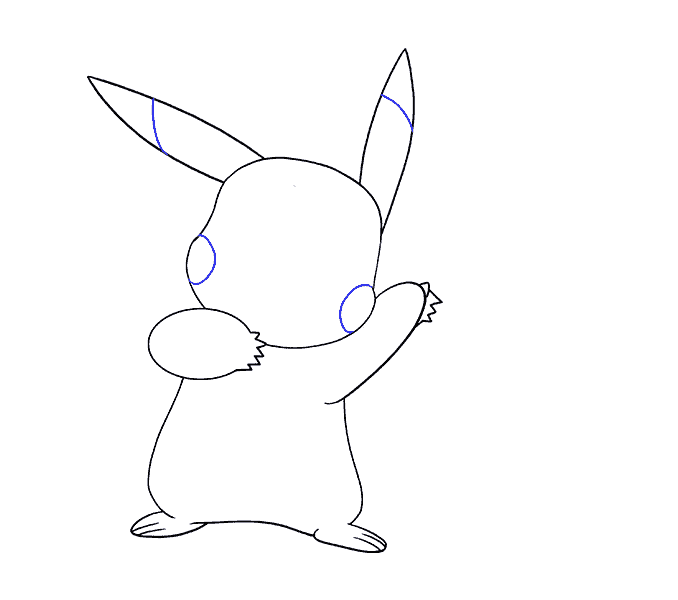 Cách vẽ Pikachu: Bước 14