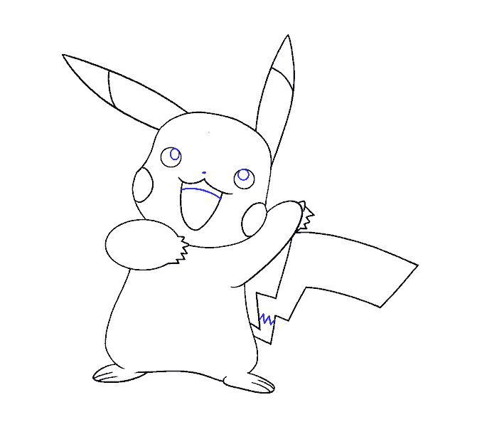 Cách vẽ Pikachu: Bước 19