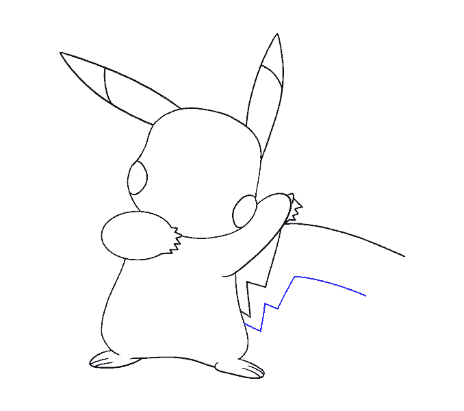 Cách vẽ Pikachu: Bước 16