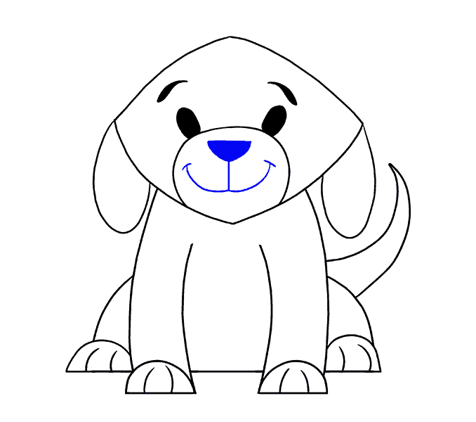 Cách vẽ con chó đơn giản: Bước 18