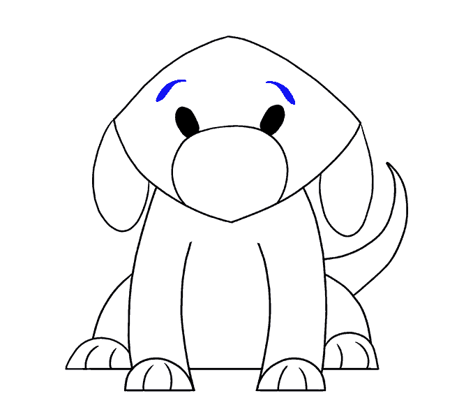 Cách vẽ con chó đơn giản: Bước 17