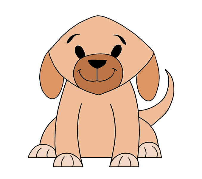 Cách vẽ con chó đơn giản: Bước 19