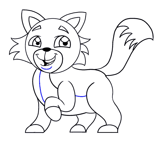 Cách vẽ mèo hoạt hình: Bước 18