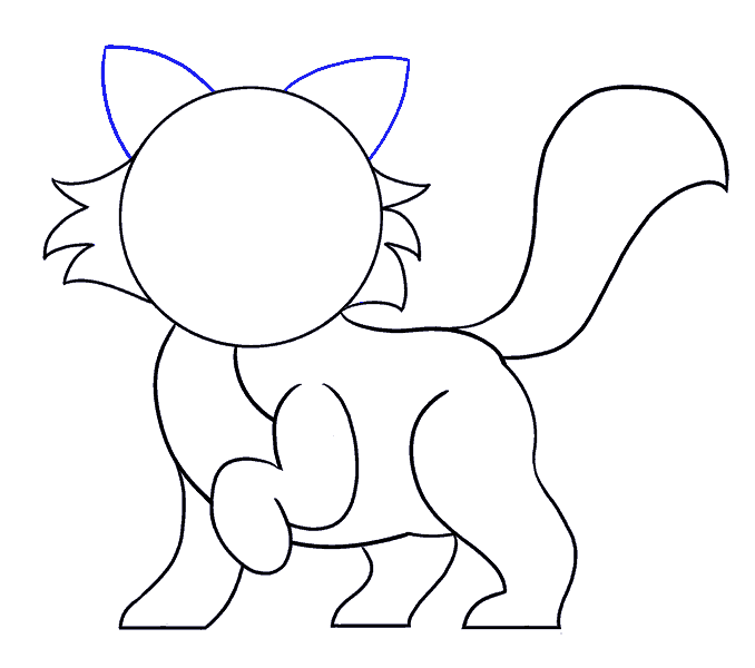 Cách vẽ mèo hoạt hình: Bước 8