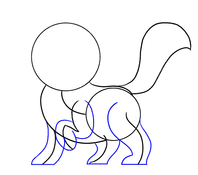 Cách vẽ mèo hoạt hình: Bước 7