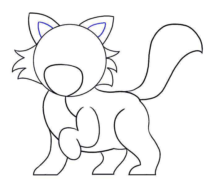 Cách vẽ mèo hoạt hình: Bước 12