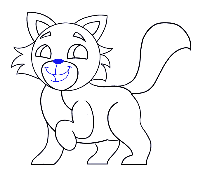 Cách vẽ mèo hoạt hình: Bước 15
