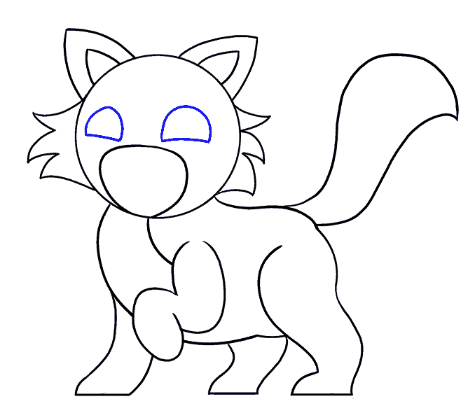 Cách vẽ mèo hoạt hình: Bước 13