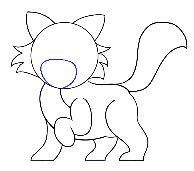 Cách vẽ mèo hoạt hình: Bước 11