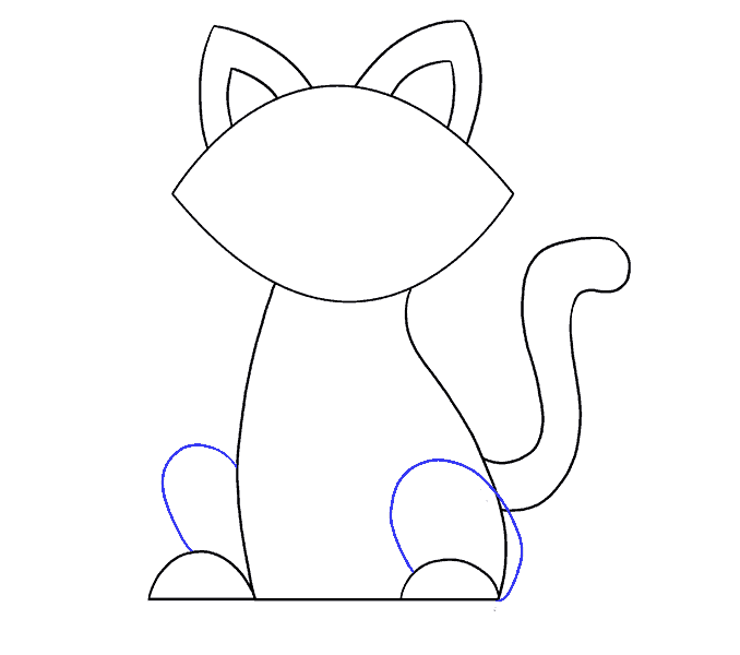 Cách vẽ con mèo đơn giản: Bước 12
