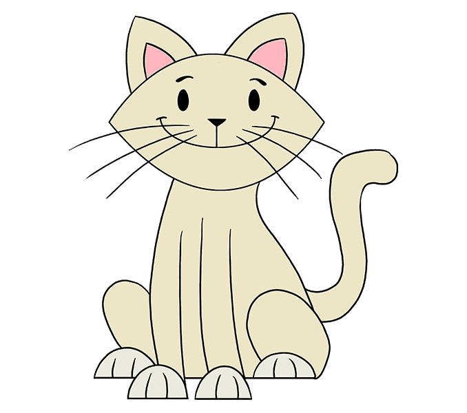 Cách vẽ con mèo đơn giản: Bước 20