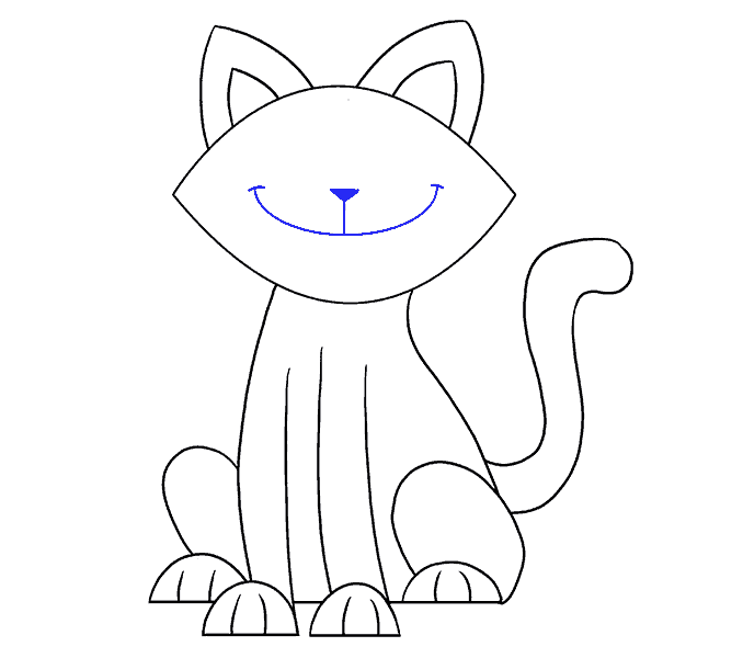 Cách vẽ con mèo đơn giản: Bước 18