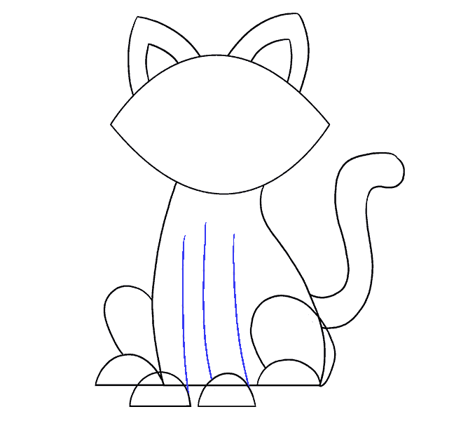Cách vẽ con mèo đơn giản: Bước 15