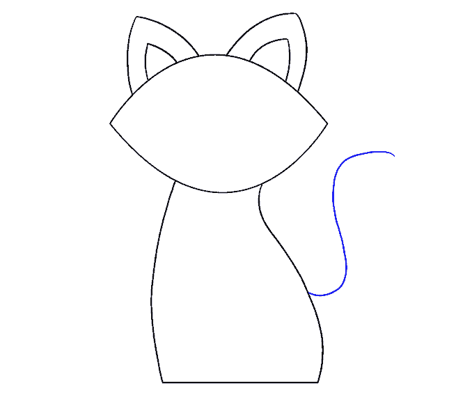 Cách vẽ con mèo đơn giản: Bước 8
