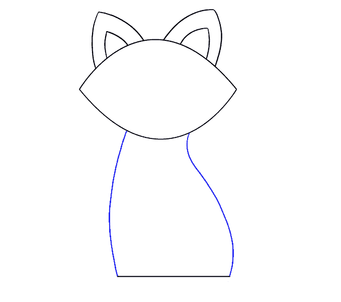 Cách vẽ con mèo đơn giản: Bước 7