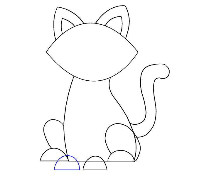 Cách vẽ con mèo đơn giản: Bước 14