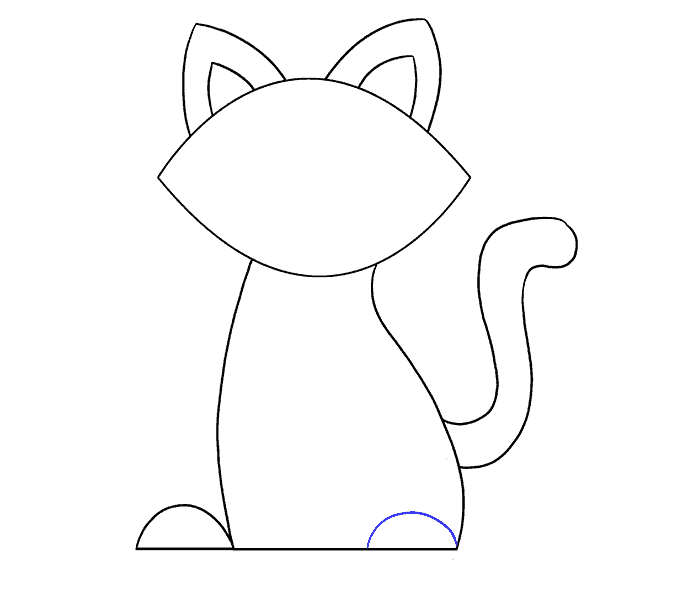 Cách vẽ con mèo đơn giản: Bước 11