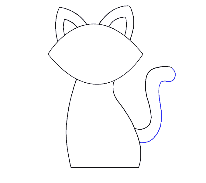 Cách vẽ con mèo đơn giản: Bước 9