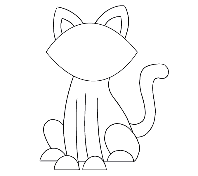 Cách vẽ con mèo đơn giản: Bước 16