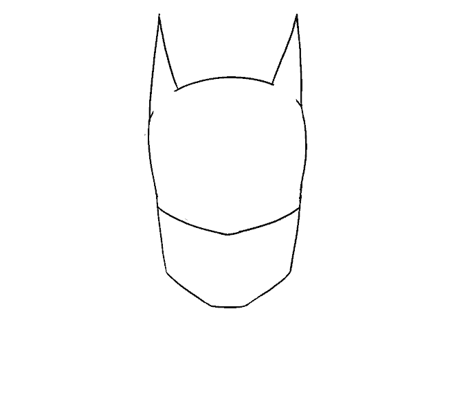 Cách vẽ khuôn mặt của Batman: Bước 6