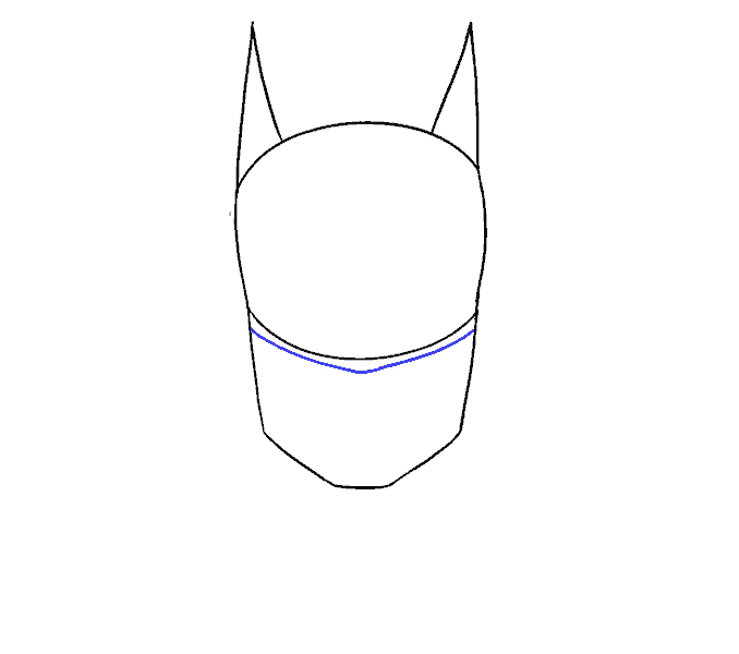 Cách vẽ khuôn mặt của Batman: Bước 5