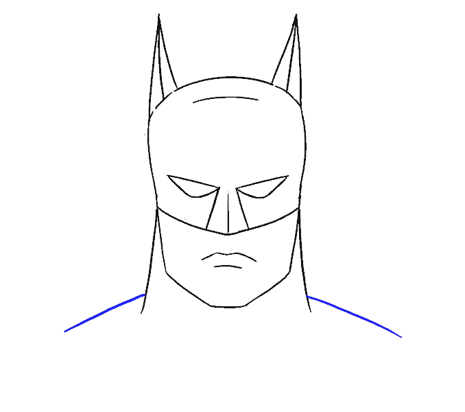 Cách vẽ khuôn mặt của Batman: Bước 14