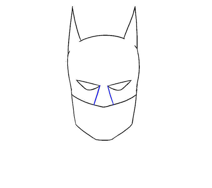 Cách vẽ khuôn mặt của Batman: Bước 8