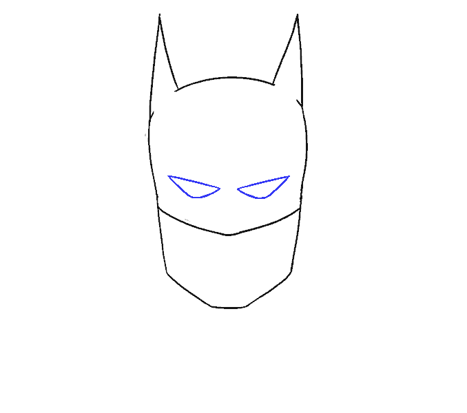 Cách vẽ khuôn mặt của Batman: Bước 7
