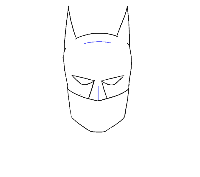 Cách vẽ khuôn mặt của Batman: Bước 9
