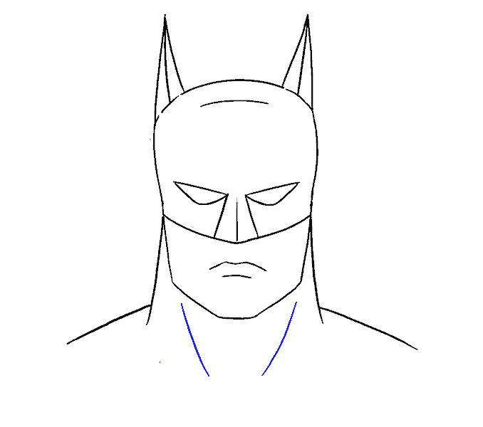Cách vẽ khuôn mặt của Batman: Bước 15