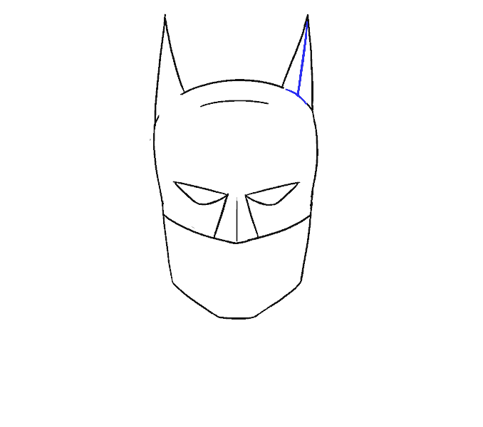 Cách vẽ khuôn mặt của Batman: Bước 10