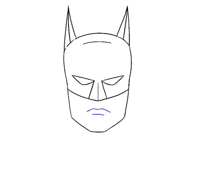 Cách vẽ khuôn mặt của Batman: Bước 12