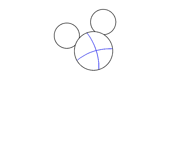 Cách vẽ chuột Mickey: Bước 3