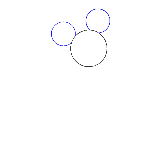 Cách vẽ chuột Mickey: Bước 2