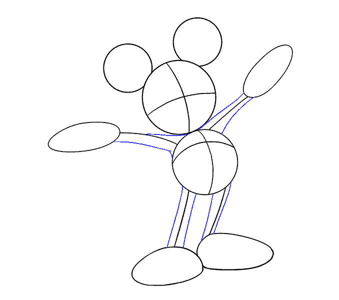 Cách vẽ chuột Mickey: Bước 7
