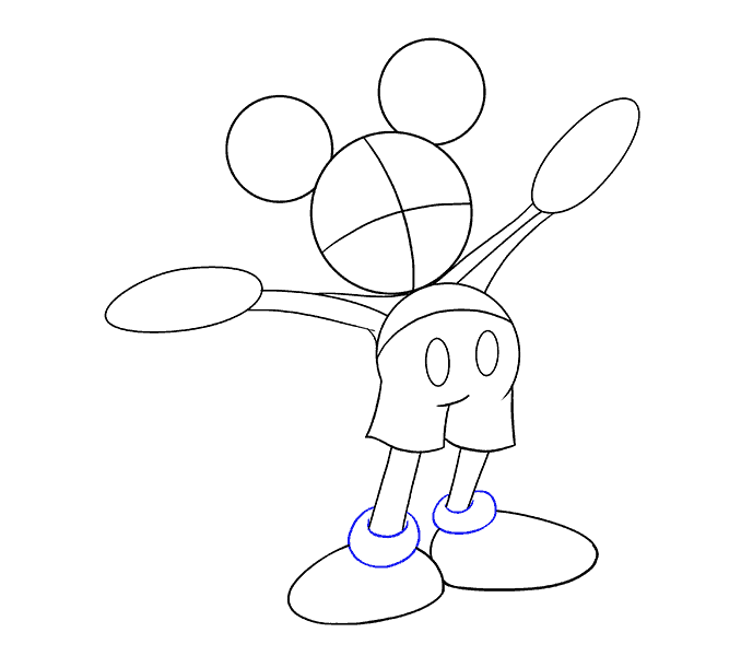 Cách vẽ chuột Mickey: Bước 12