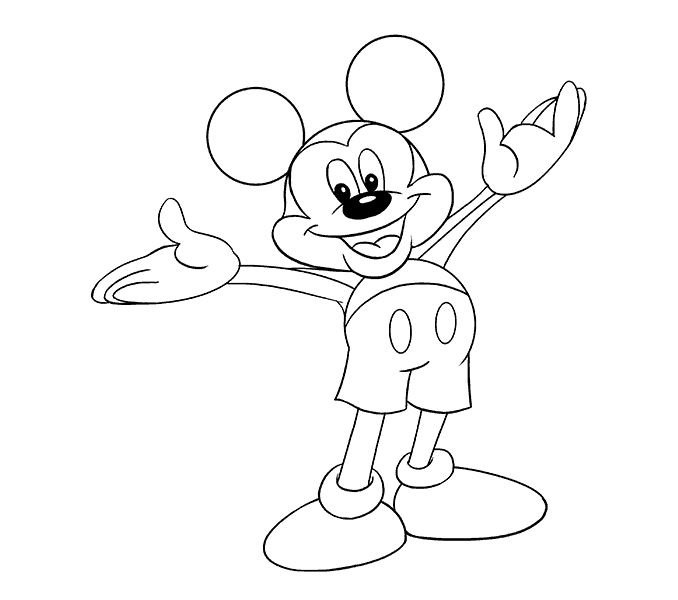 Cách vẽ chuột Mickey: Bước 17