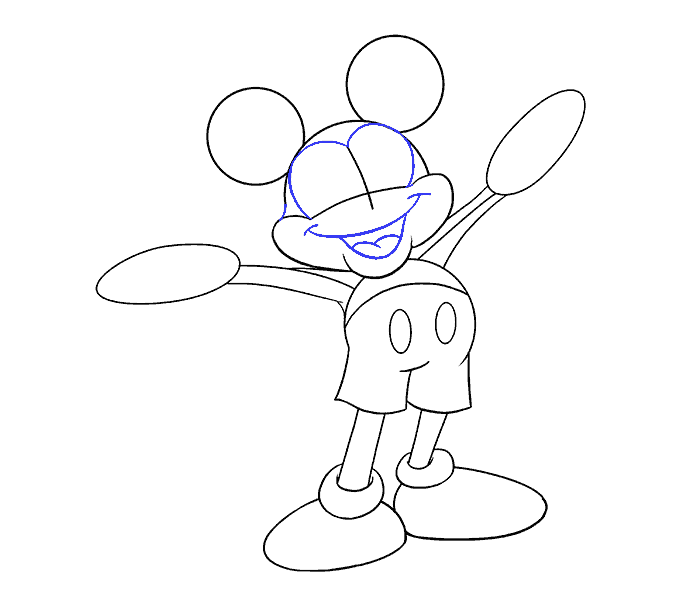 Cách vẽ chuột Mickey: Bước 14