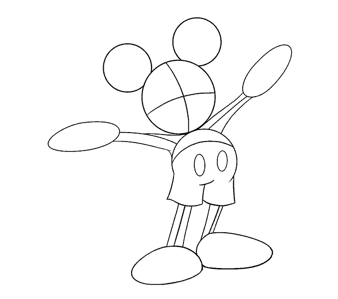 Cách vẽ chuột Mickey: Bước 11