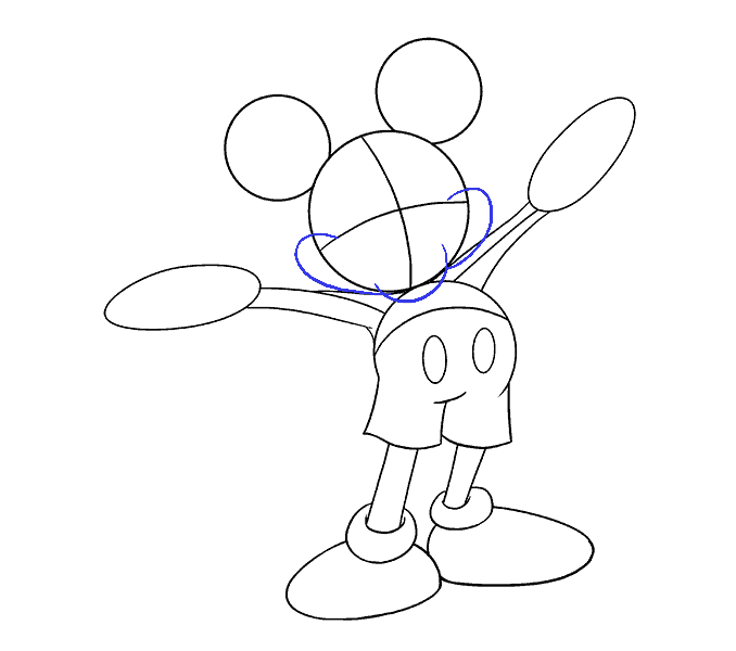 Cách vẽ chuột Mickey: Bước 13