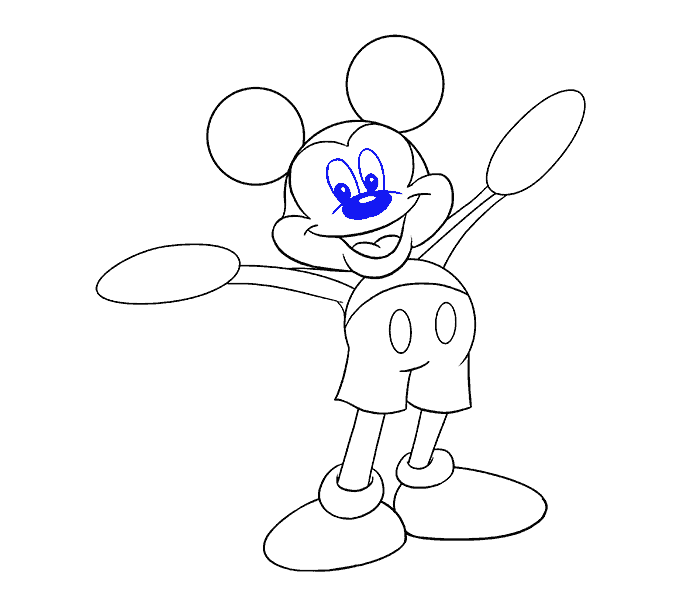 Cách vẽ chuột Mickey: Bước 15