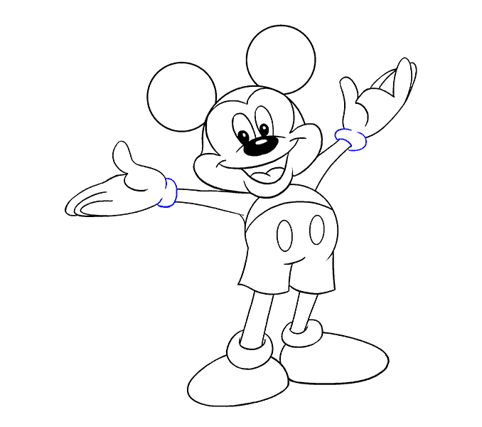 Cách vẽ chuột Mickey: Bước 18