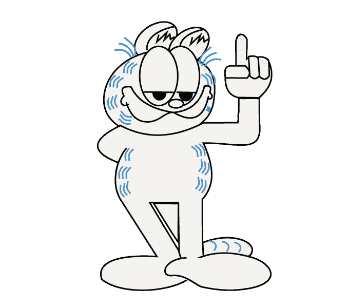 Cách vẽ Garfield: Bước 13