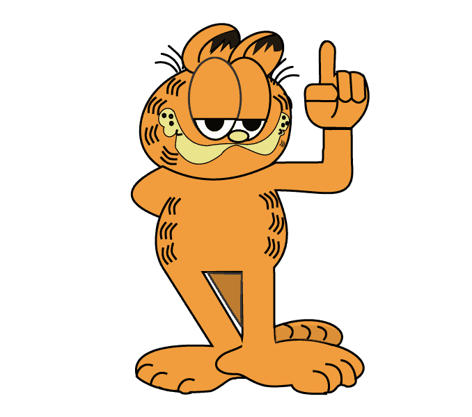 Cách vẽ Garfield: Bước 15
