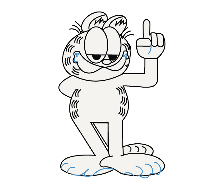 Cách vẽ Garfield: Bước 14