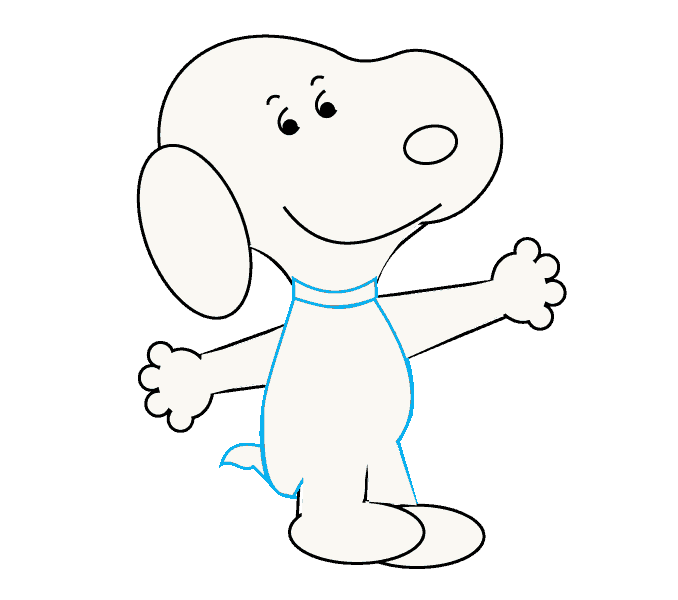 Cách vẽ Snoopy: Bước 13