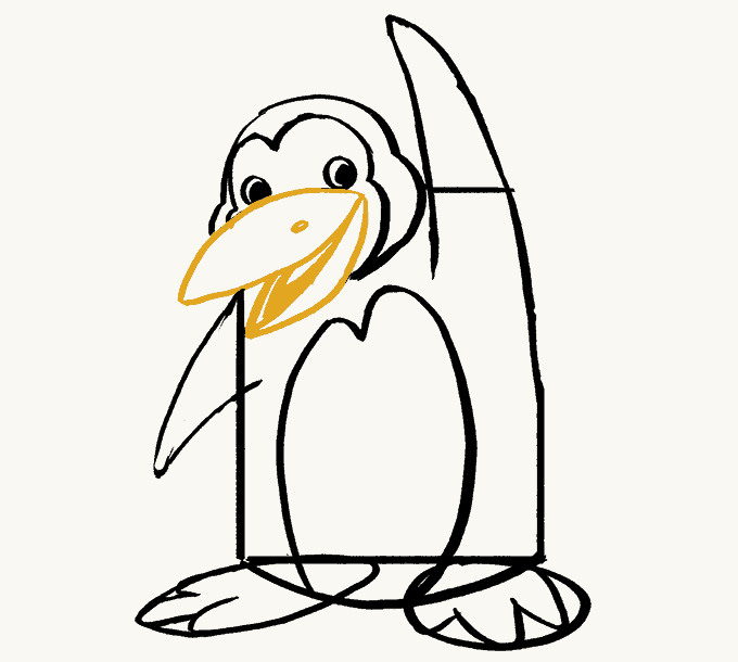Cách vẽ Chim cánh cụt: Bước 16